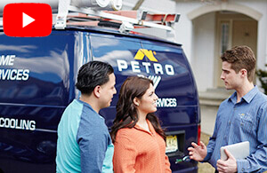 Petro service tech talking to couple
